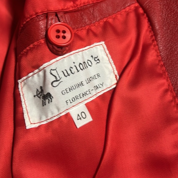 Red leather vintage jacket, and skirt - Picture 5 of 8